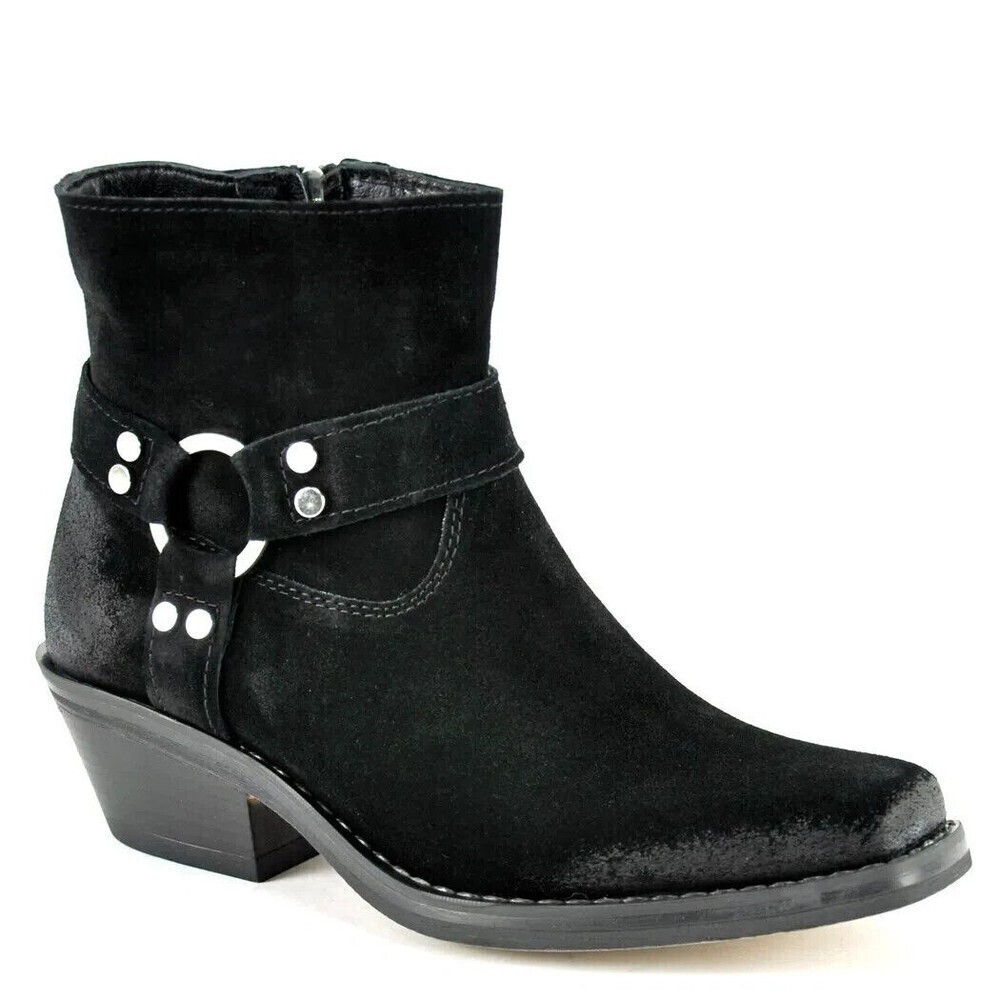 275 Central Womens Black Intro Suede Harness‎ Bootie Size US 5 EUR 35